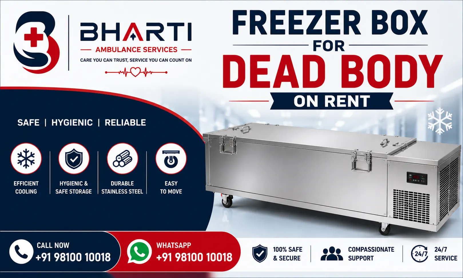 Freezer Box for Dead Body on Rent